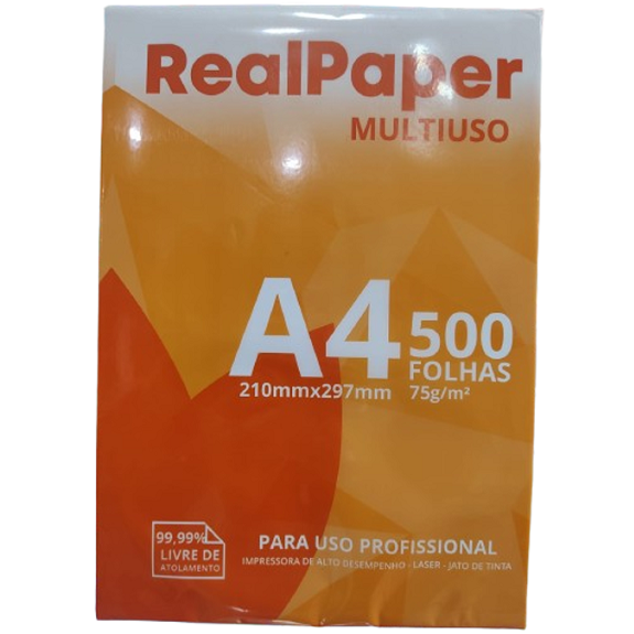 Papel Sulfite A4, Branco, Gramatura 75mg/m², Pacote com 500 Folhas 